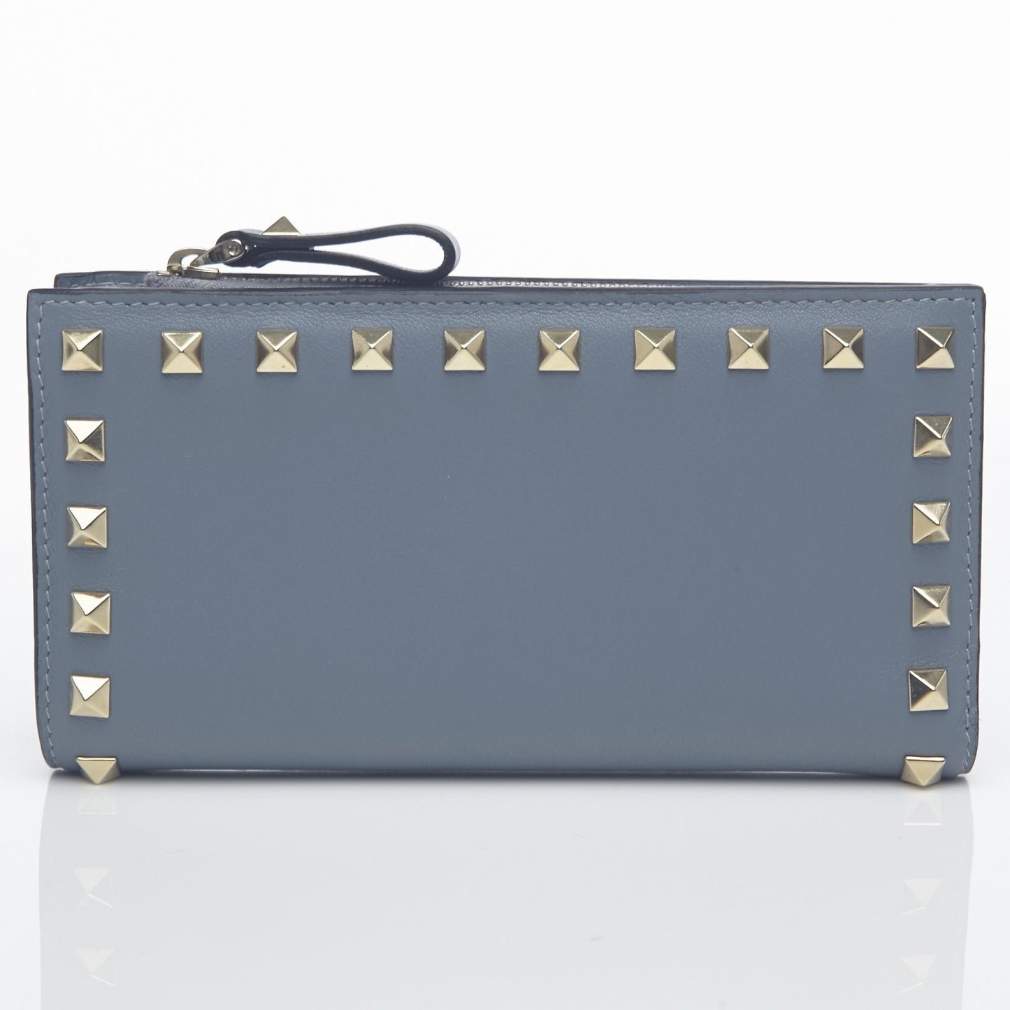 Calfskin Rockstud Continental Wallet London Stone