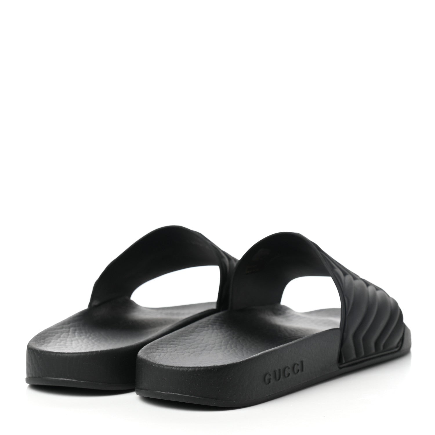 Gucci Rubber Matelasse Mens Slide Sandals 8 Black 4 of 7