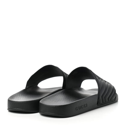 Gucci Rubber Matelasse Mens Slide Sandals 8 Black 4 of 7