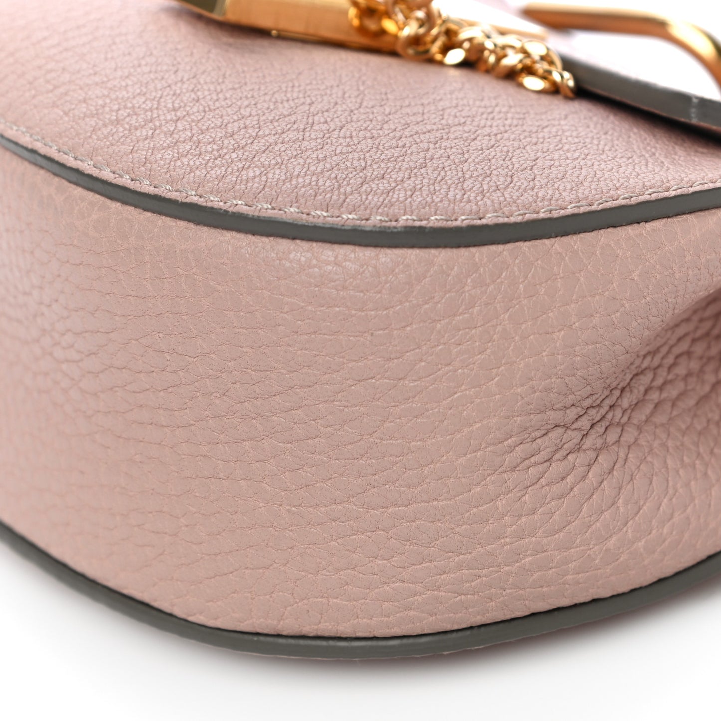 Grained Lambskin Mini Drew Shoulder Bag Cement Pink