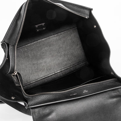 Celine Drummed Calfskin Suede Medium Trapeze Black 5 of 8