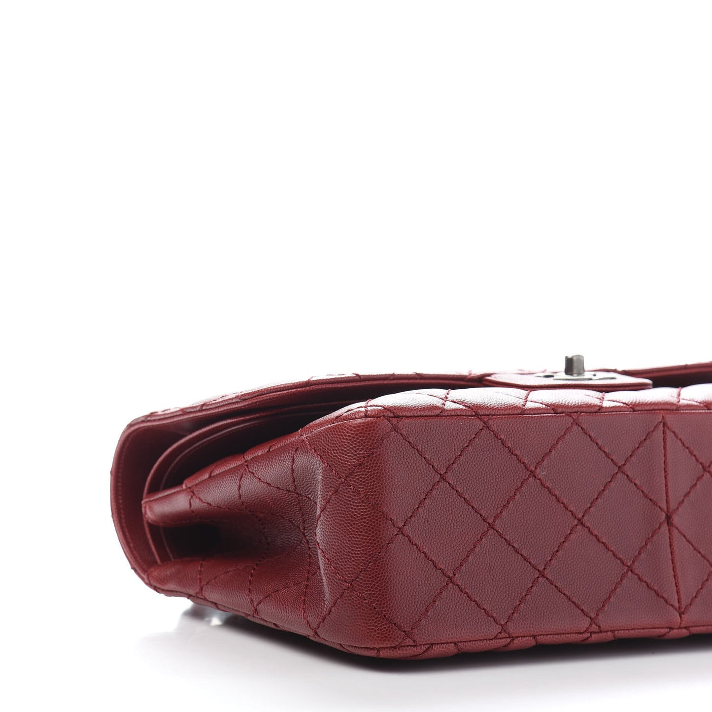 Caviar Quilted Jumbo Double Flap Red