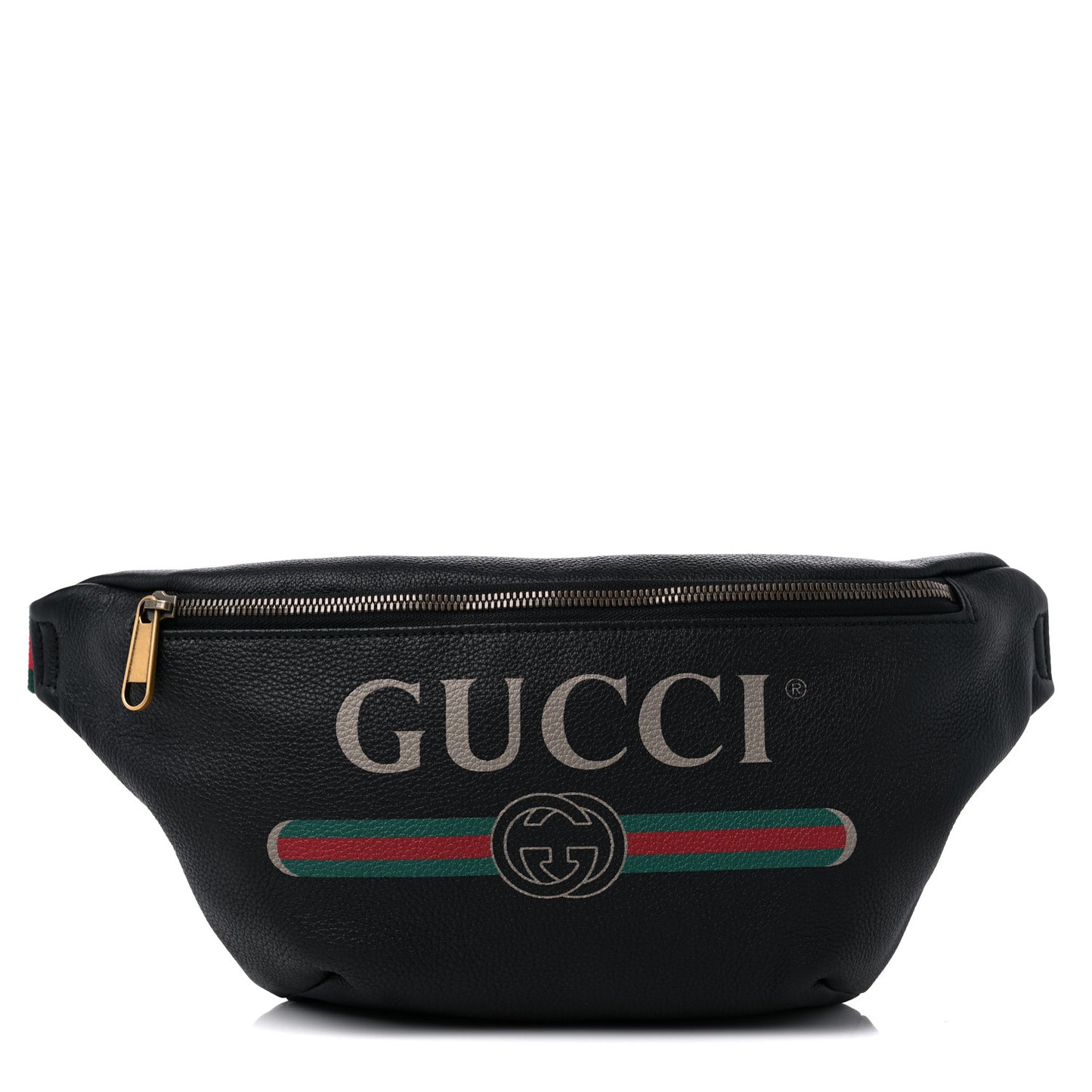 Grained Calfskin Logo Belt Bag Black