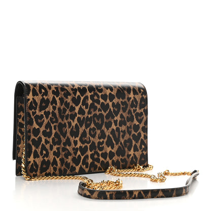 Saint Laurent Calfskin Heart Leopard Print Classic Monogram Kate Tassel Satchel Toffee 3 of 8