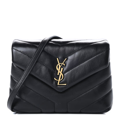 Saint Laurent Calfskin Y Quilted Monogram Toy Loulou Crossbody Bag Black 1 of 12