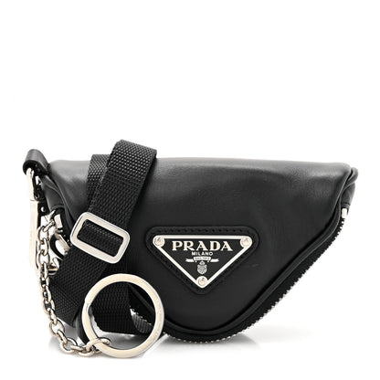 Prada Nappa Mini Triangle Pouch With Strap Black 1 of 10