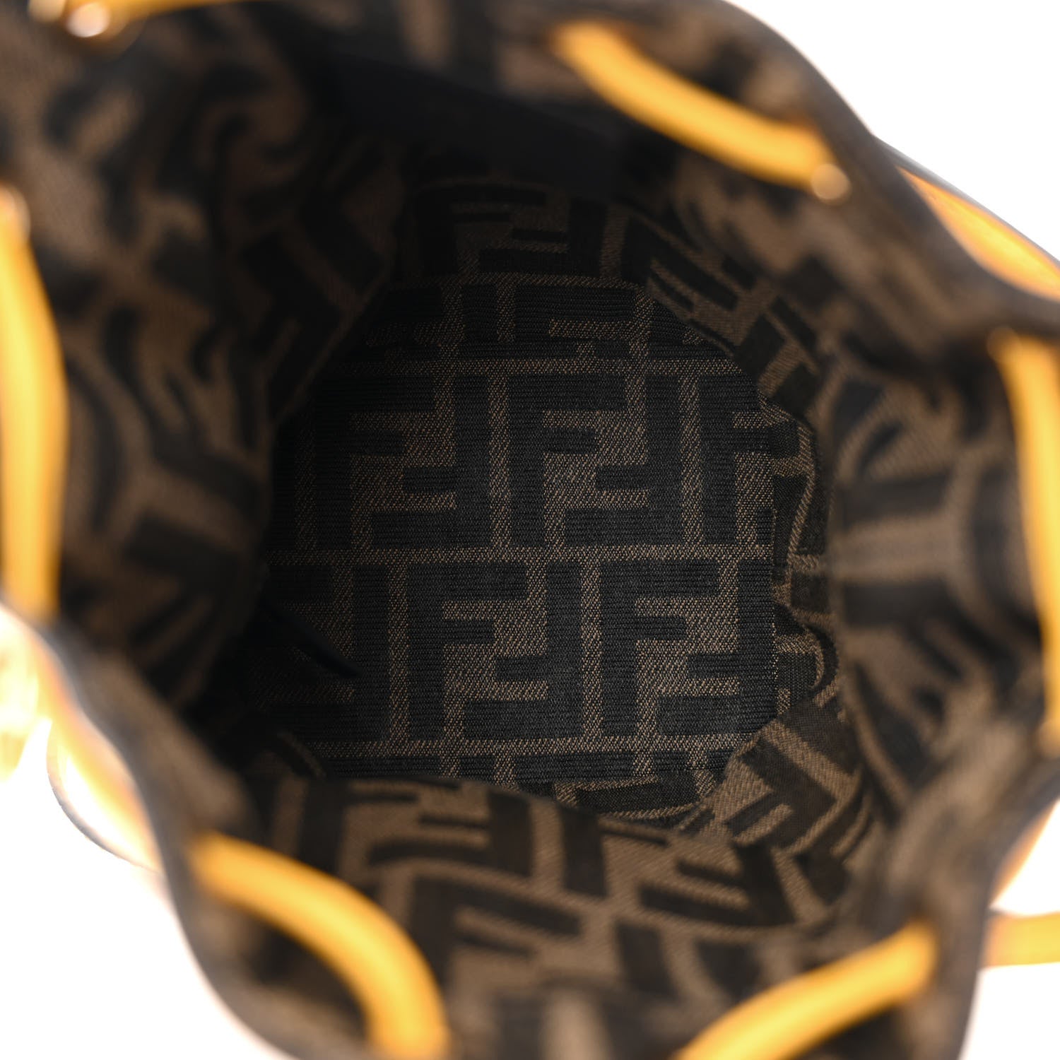 Fendi Crochet Vitello King F is Fendi Logo Woven Mini Mon Tresor Bucket Bag Mimosa Cyber Blue 5 of 12