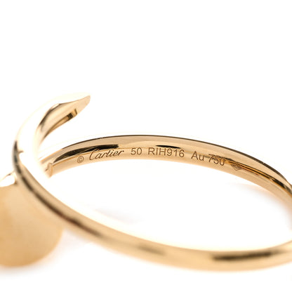 Cartier 18K Yellow Gold Small Juste Un Clou Ring 50 5.25 3 of 4