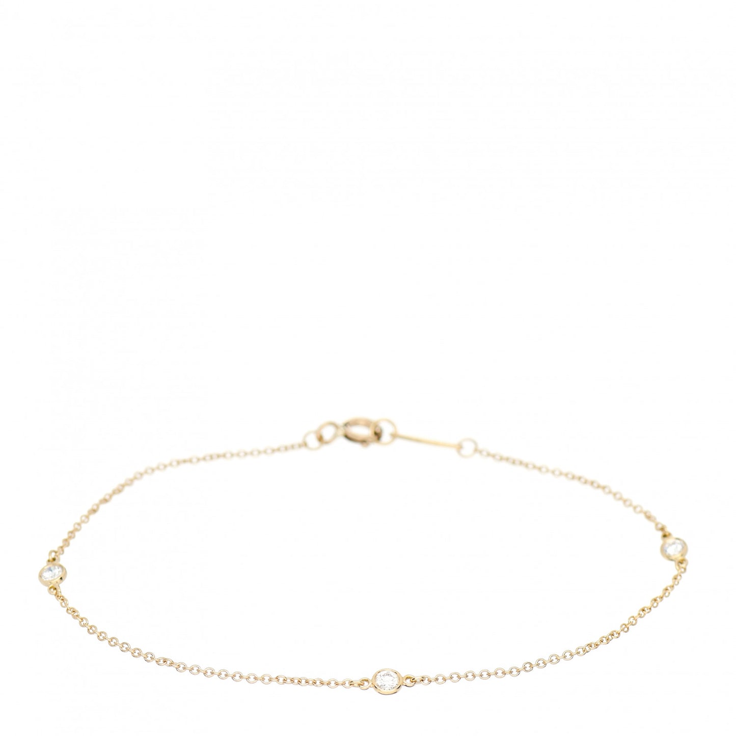 18K Yellow Gold Diamond .15ctw Elsa Peretti Diamonds by the Yard Station Bracelet