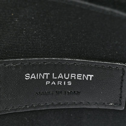 Saint Laurent Patent Grain De Poudre Matelasse Chevron Monogram Bill Pouch Neon Yellow 7 of 13