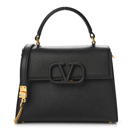 Valentino Garavani Grainy Calfskin Small VSling Top Handle Bag Black 1 of 8