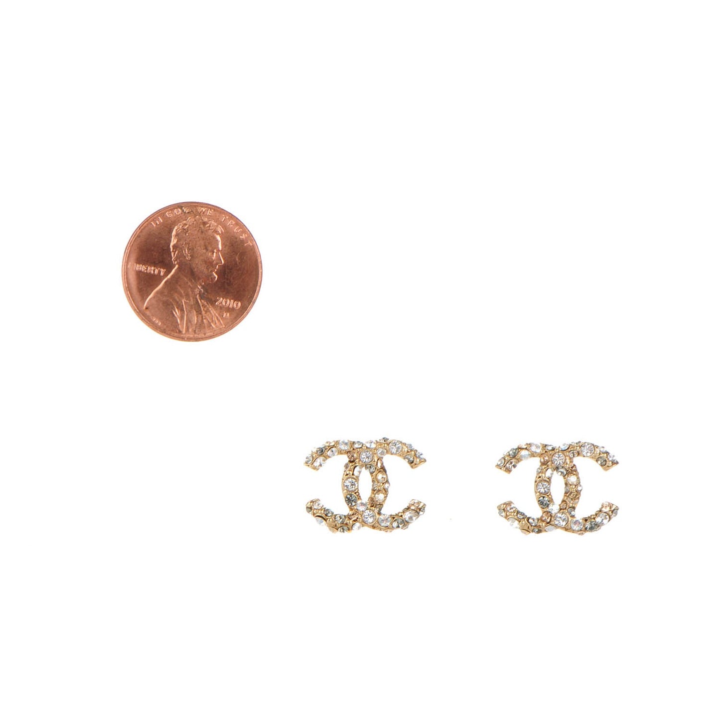 Crystal CC Earrings Gold
