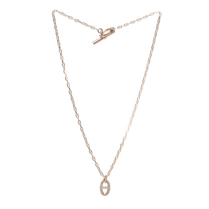 Hermes 18K Rose Gold Diamond PM New Farandole Pendant Necklace SH 3 of 6