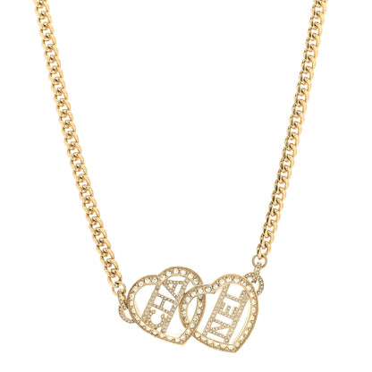 Chanel Crystal Logo Heart Choker Gold 1 of 6