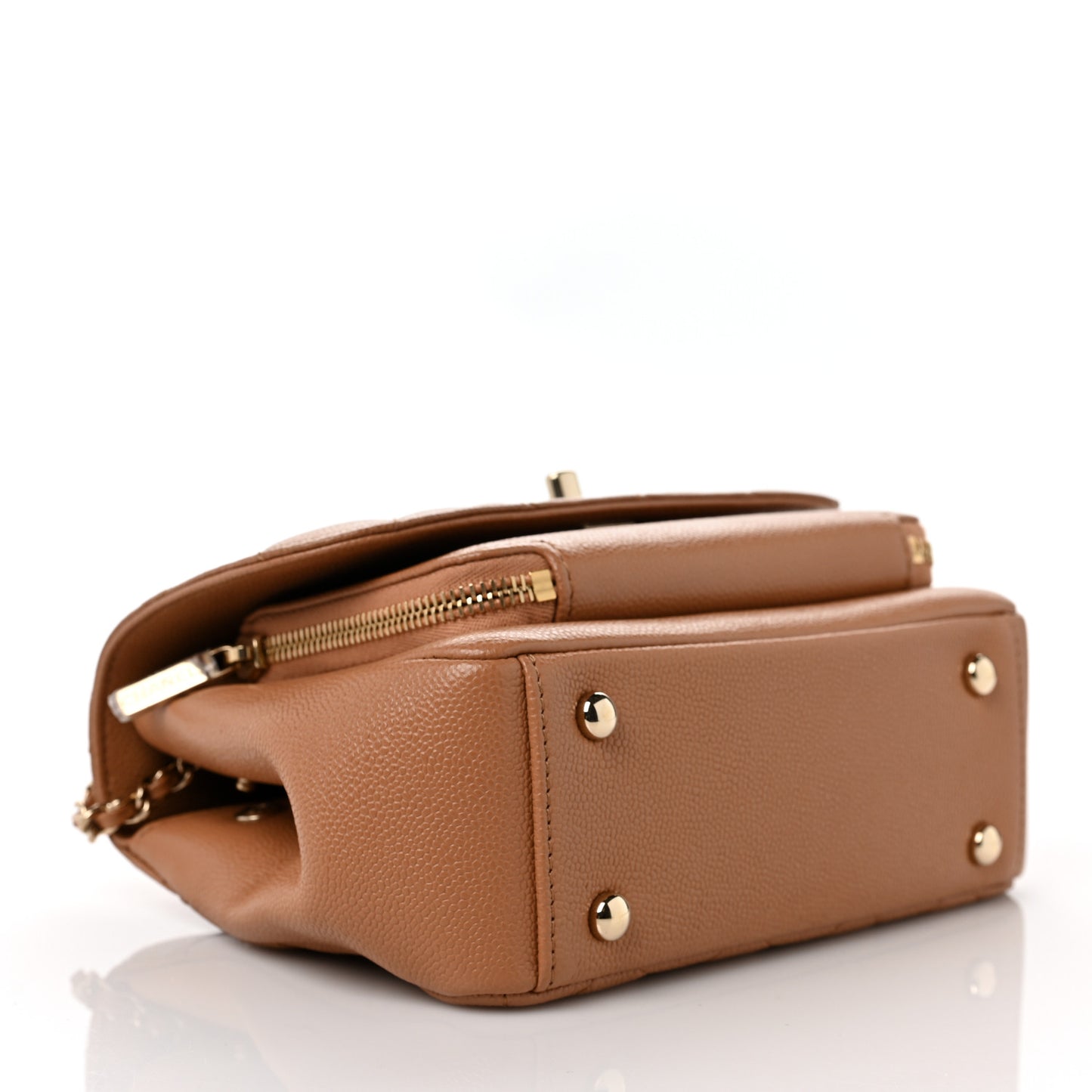 Caviar Quilted Small Business Affinity Flap Camel
