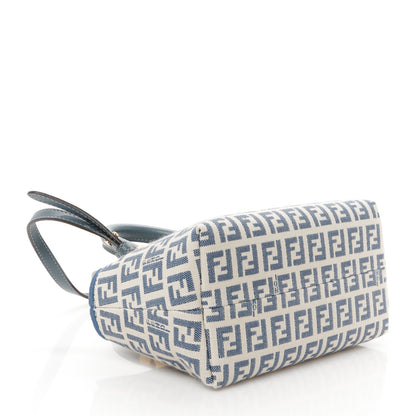 Fendi Vitello Grace Jacquard FF Mini By The Way Top Handle Boston Bag Tempest Panna 4 of 11