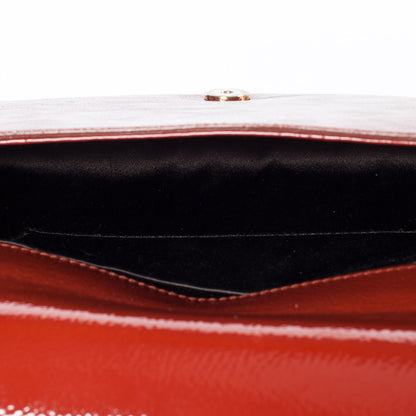 Saint Laurent Patent Belle de Jour Clutch Burnt Orange 8 of 9