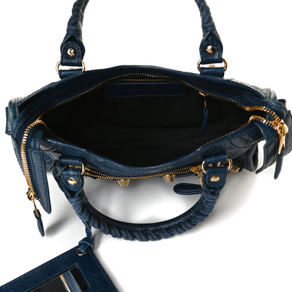 Balenciaga Agneau Giant 12 Gold Hardware Mini City Bleu Mineral 5 of 20