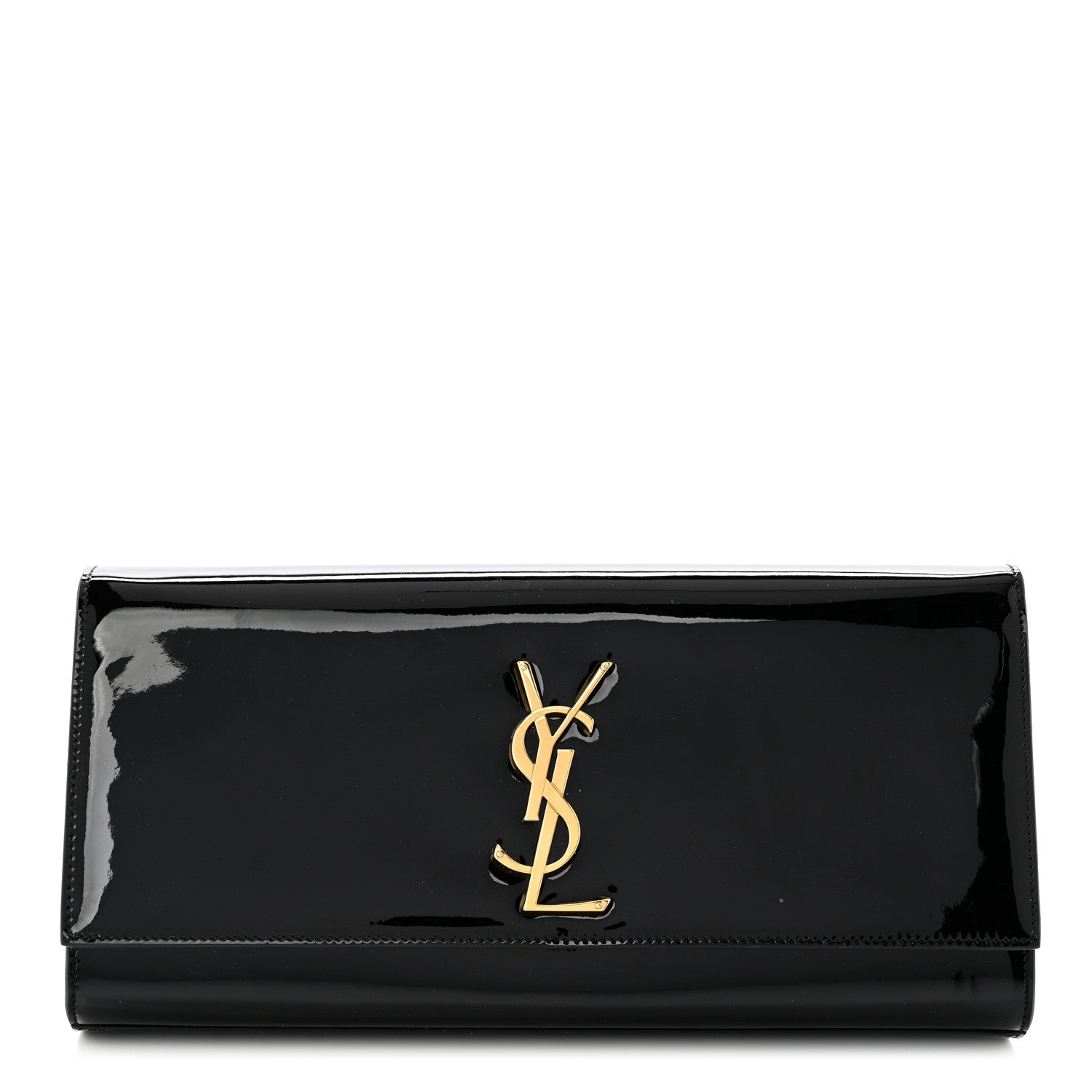 Saint Laurent Patent Classic Monogram Cassandre Clutch Black 1 of 7