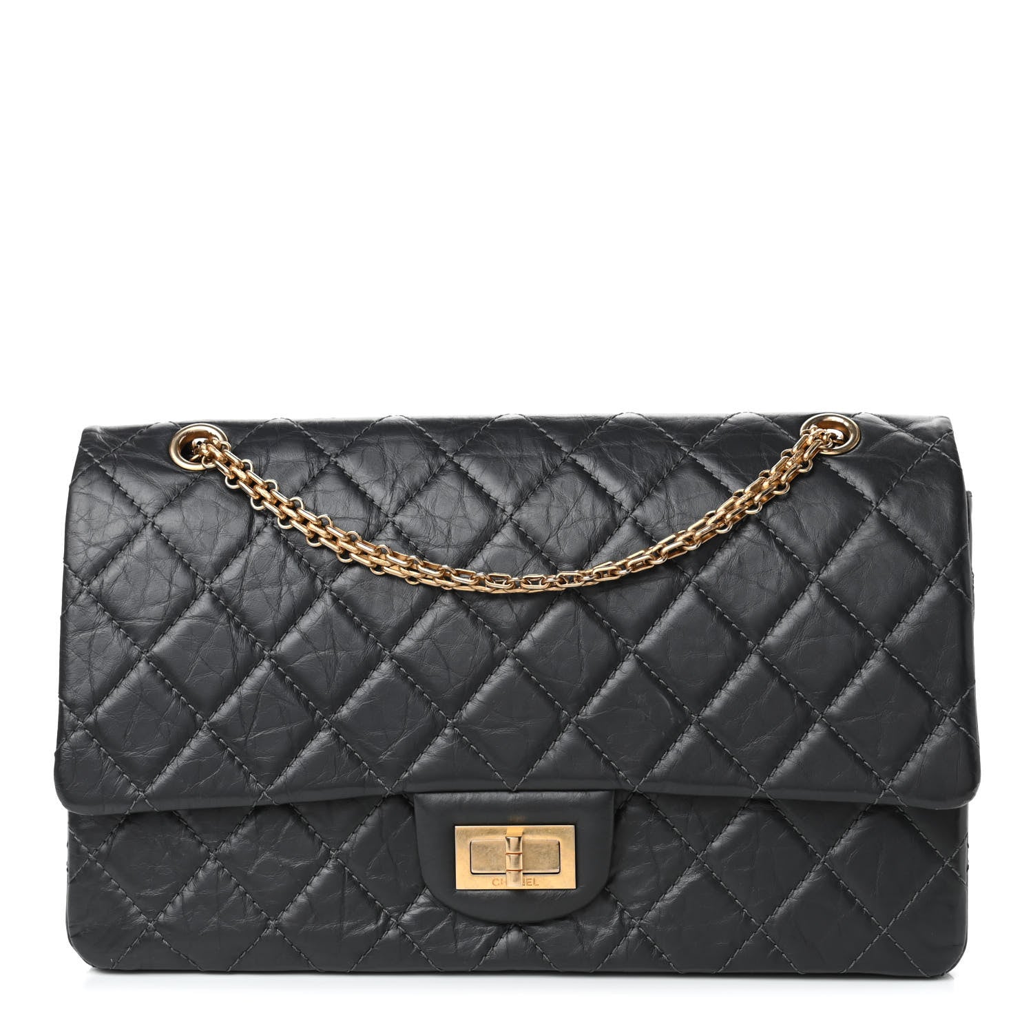 Chanel Aged Calfskin Quilted 2.55 Reissue 227 Flap Dark Grey 1 of 4