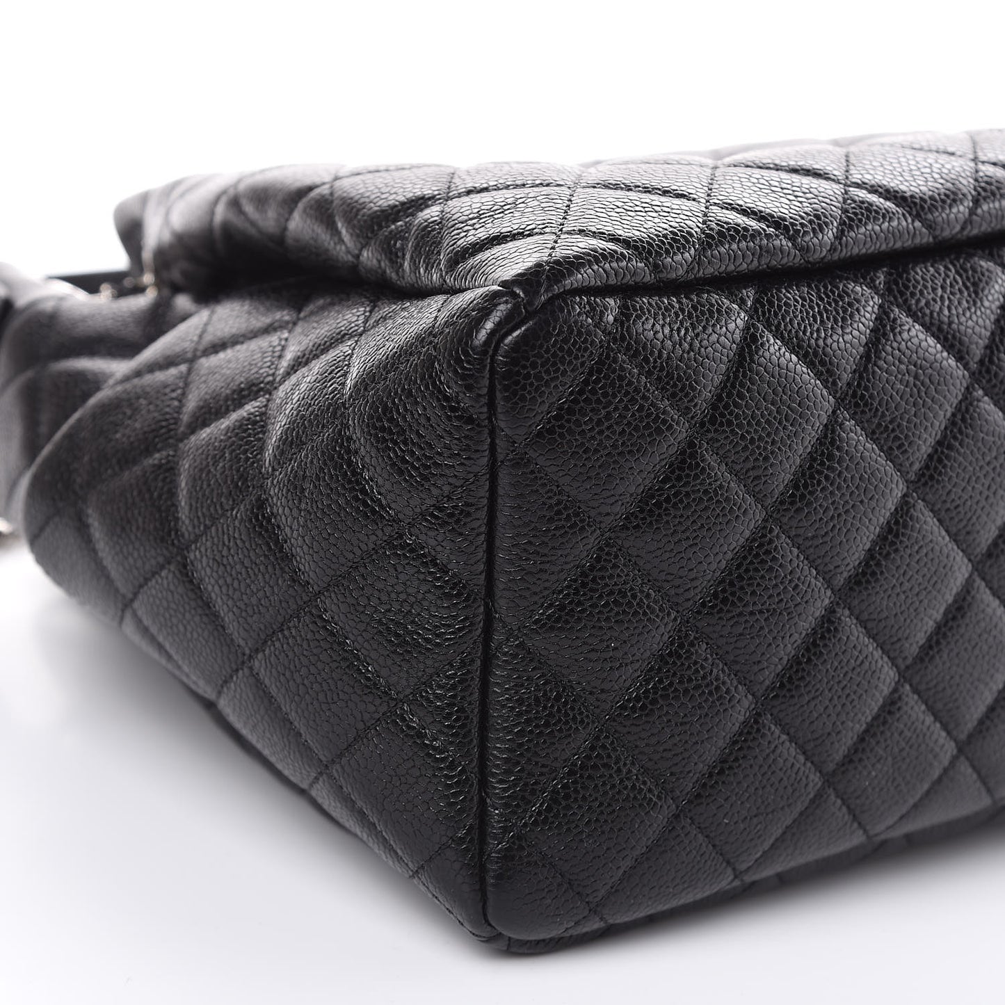 Caviar Quilted Small Chain Bucket Bag Black