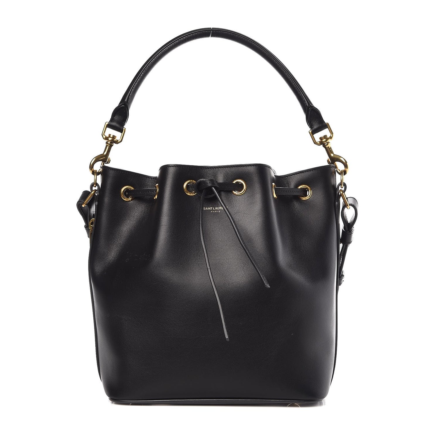Calfskin Medium Emmanuelle Bucket Bag Black