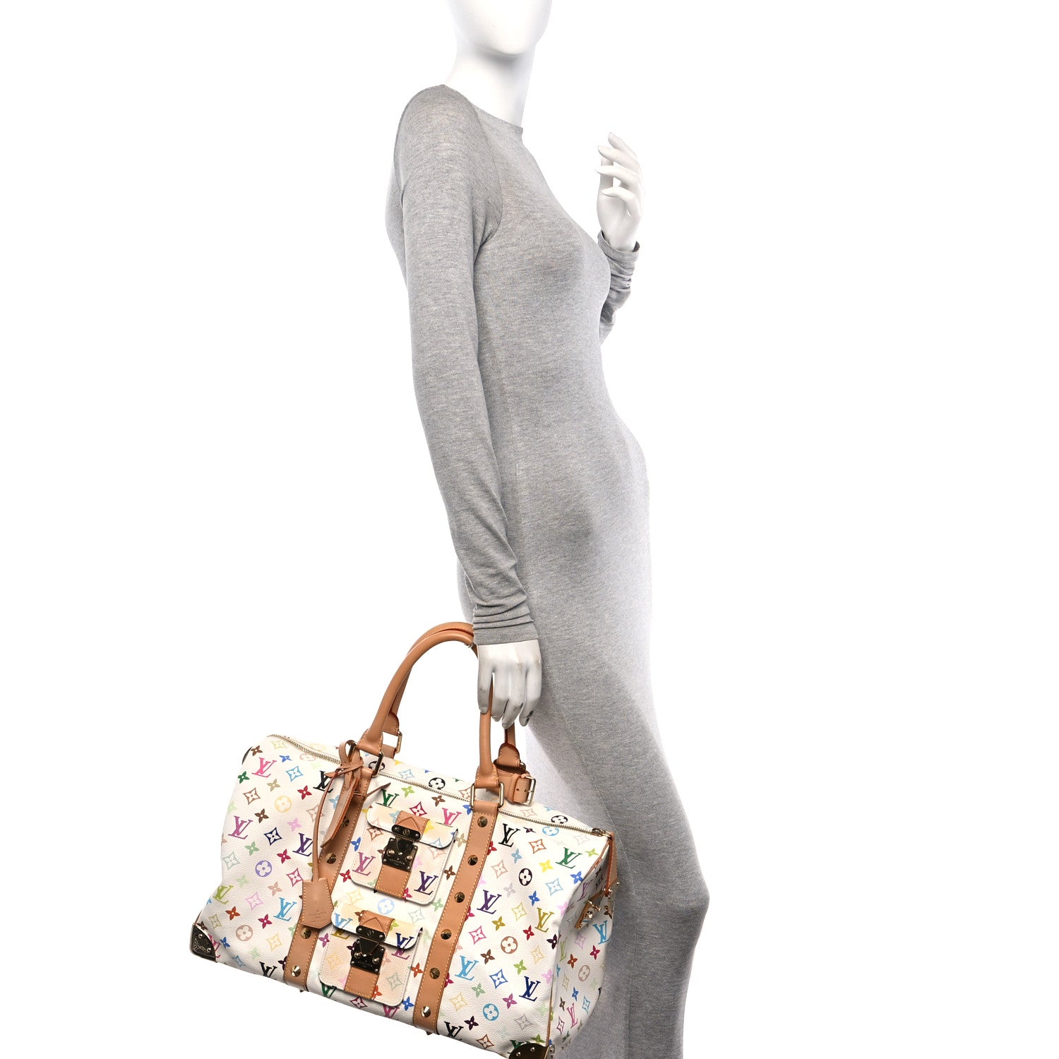 Louis Vuitton Monogram Multicolor Keepall 45 White 2 of 9