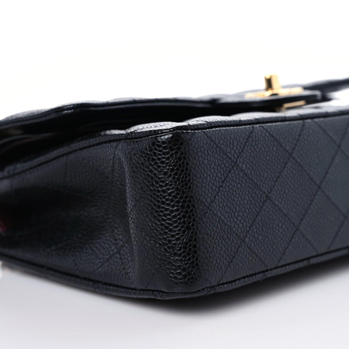 Caviar Quilted Medium Double Flap Black