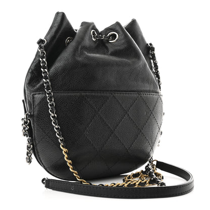Chanel Calfskin Quilted Small Gabrielle Bucket Black 2 of 9