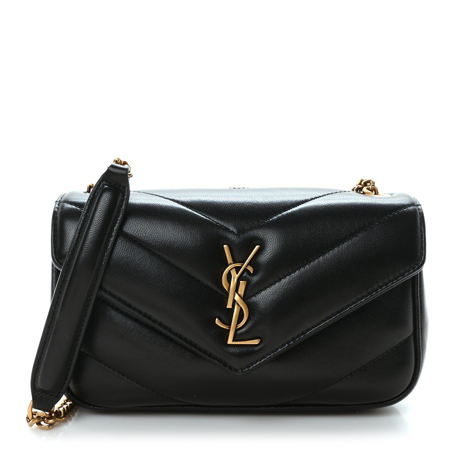 Saint Laurent Lambskin Chevron Quilted Mini Loulou Black 1 of 10