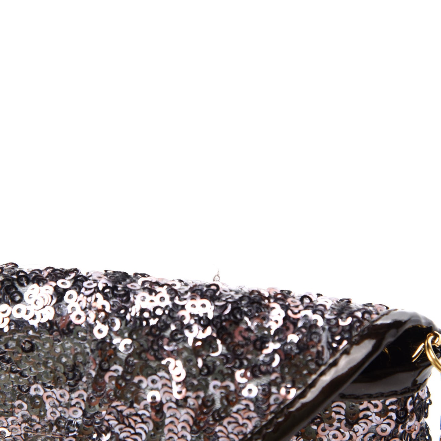 Sequin Envelope Clutch Silver Black