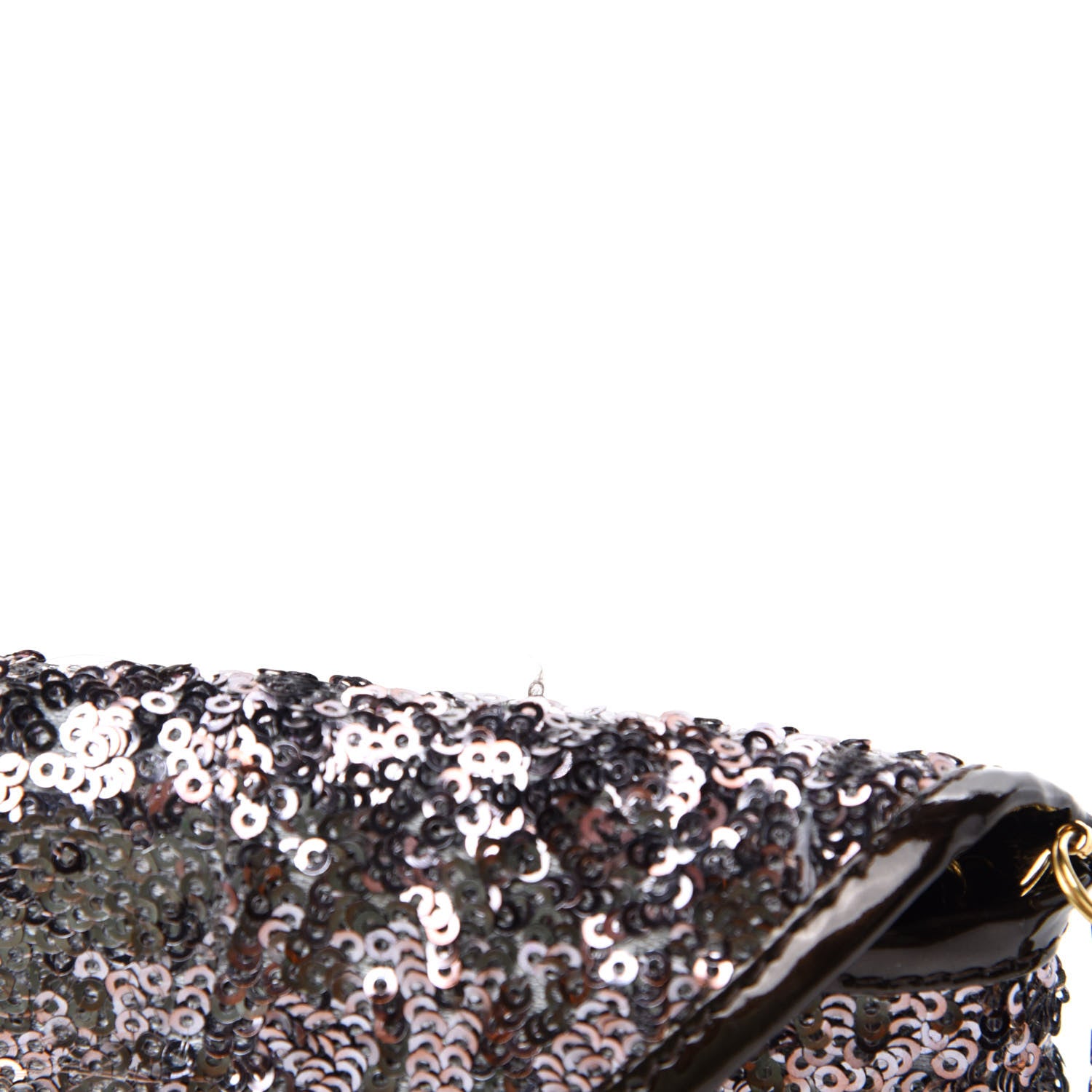 Jimmy Choo Sequin Envelope Clutch Silver Black 8 of 11