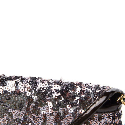 Jimmy Choo Sequin Envelope Clutch Silver Black 8 of 11