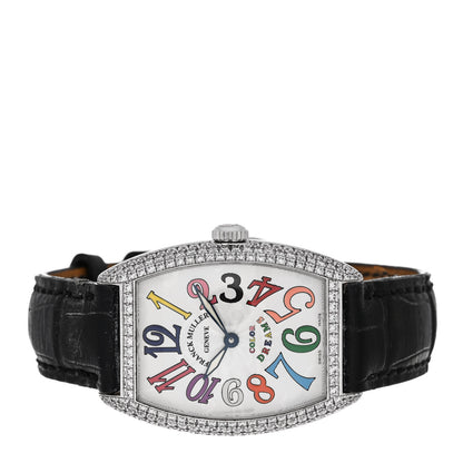 Franck Muller 18K White Gold Alligator Diamond Pave Bezel 29mm Cintree Curvex Color Dreams Quartz Watch 7502QZD 2 of 5