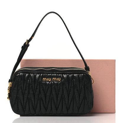 Miu Miu Vitello Lux Matelasse Double Zip Phone Holder Black 14 of 14
