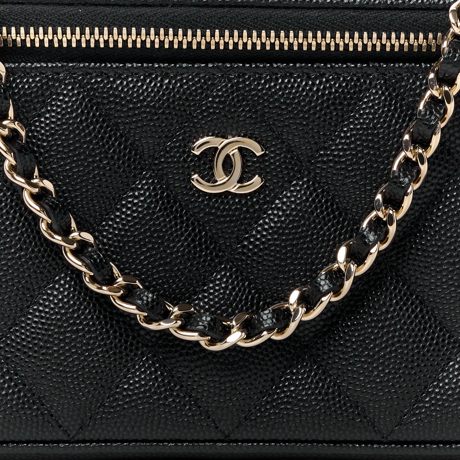Chanel Caviar Quilted Small Vanity Case With Chain Black 8 of 11