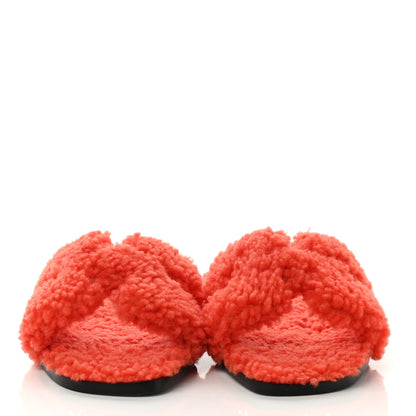 Hermes Woolskin Oran Sandals 38 Orange 2 of 7
