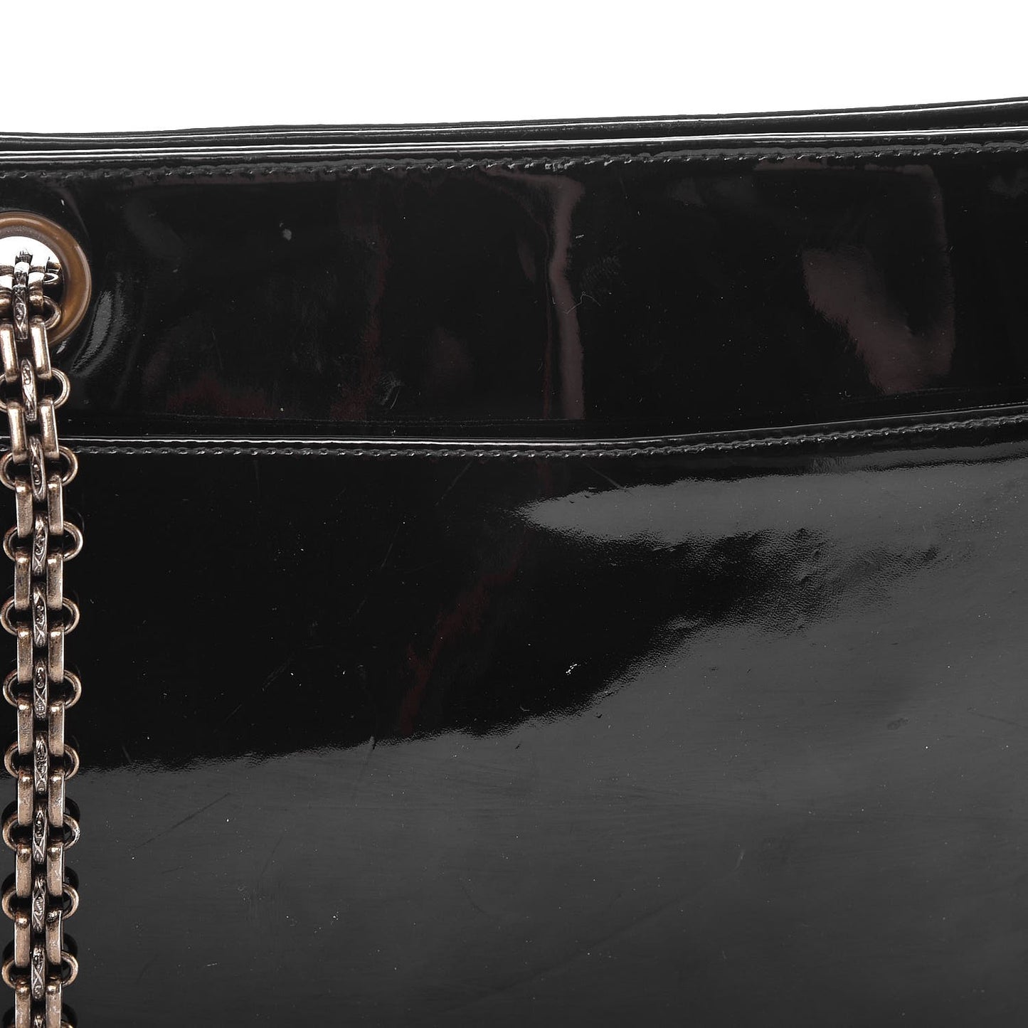 Patent Mademoiselle Tote Black