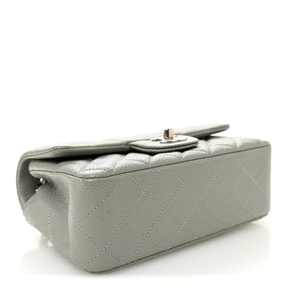 Chanel Caviar Quilted Mini Rectangular Flap Light Grey 4 of 13