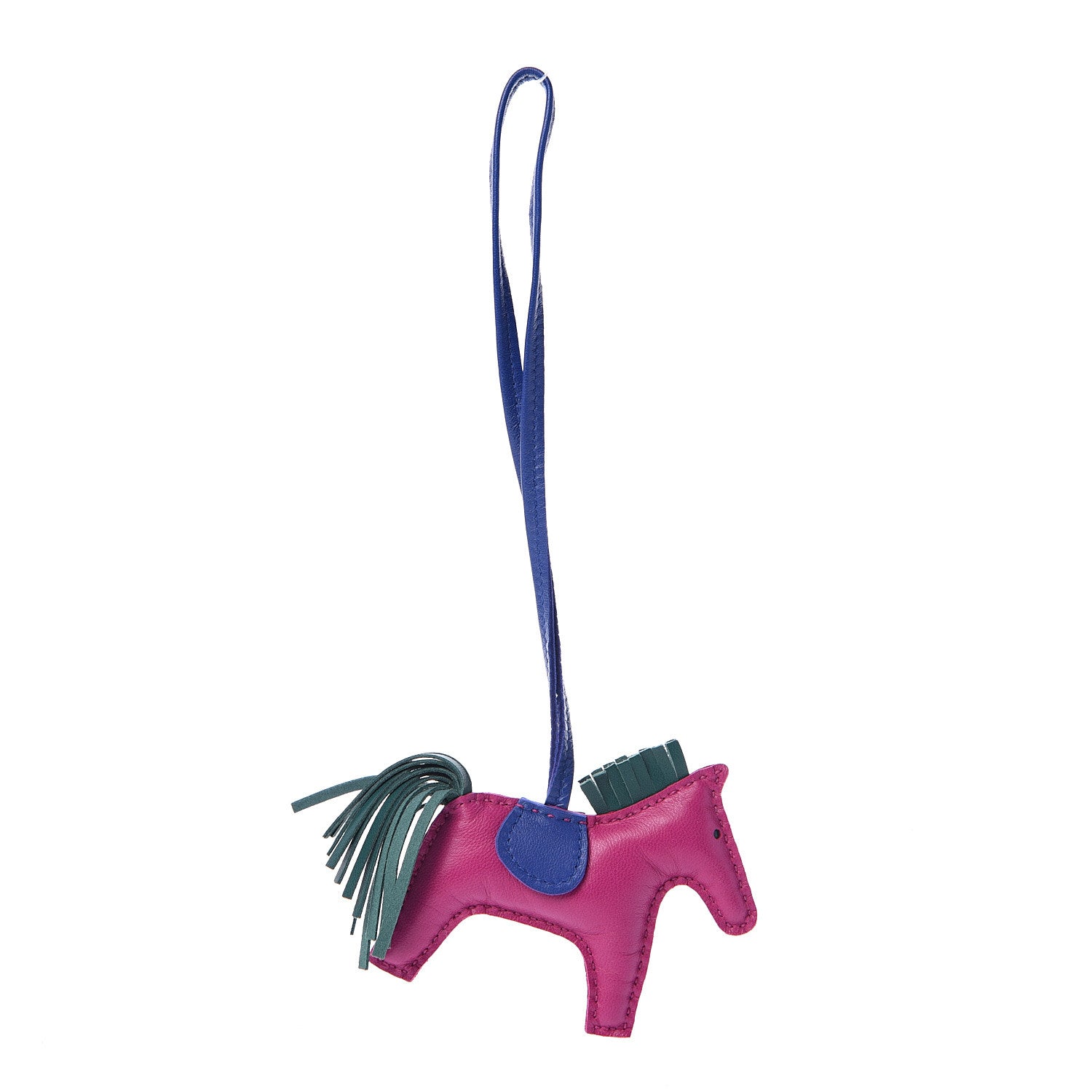 Hermes Milo Lambskin Grigri Rodeo Horse Bag Charm PM Rose Pourpre Bleu Electrique Malachite 1 of 5