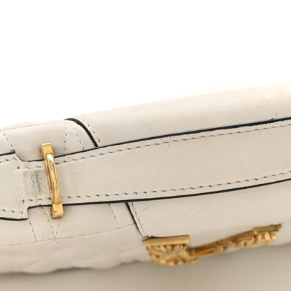 Versace Nappa Quilted Virtus Top Handle Shoulder Bag White 12 of 13