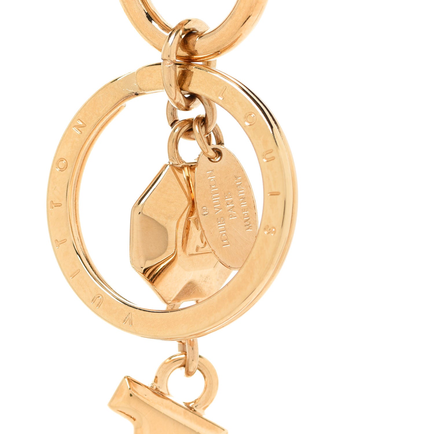 Louis Vuitton LV Facettes Bag Charm Key Holder Gold 3 of 5