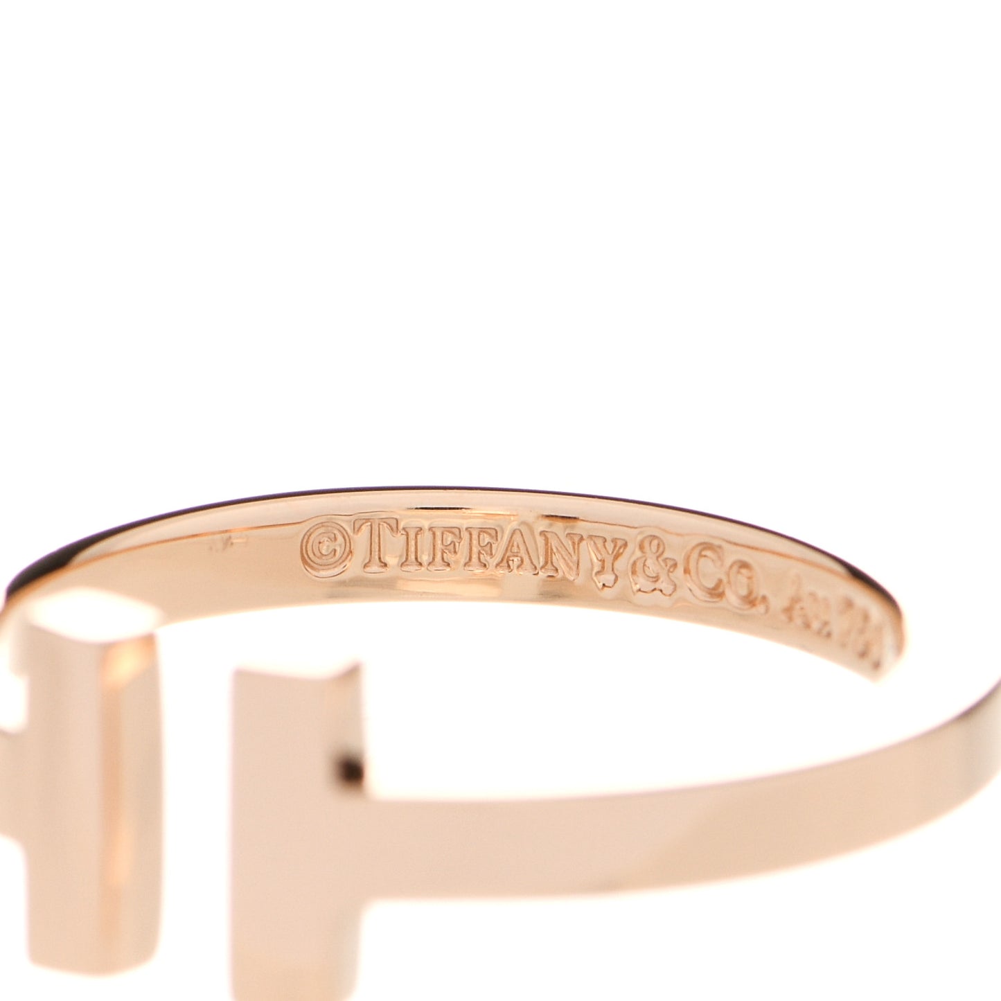 18K Rose Gold T Square Ring 60 9