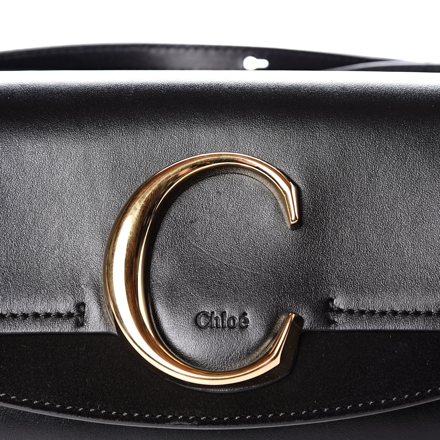 Calfskin Suede C Belt Bag Black