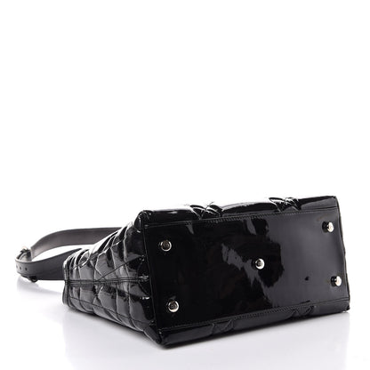 Christian Dior Patent Cannage Granville Small Tote Black 4 of 17