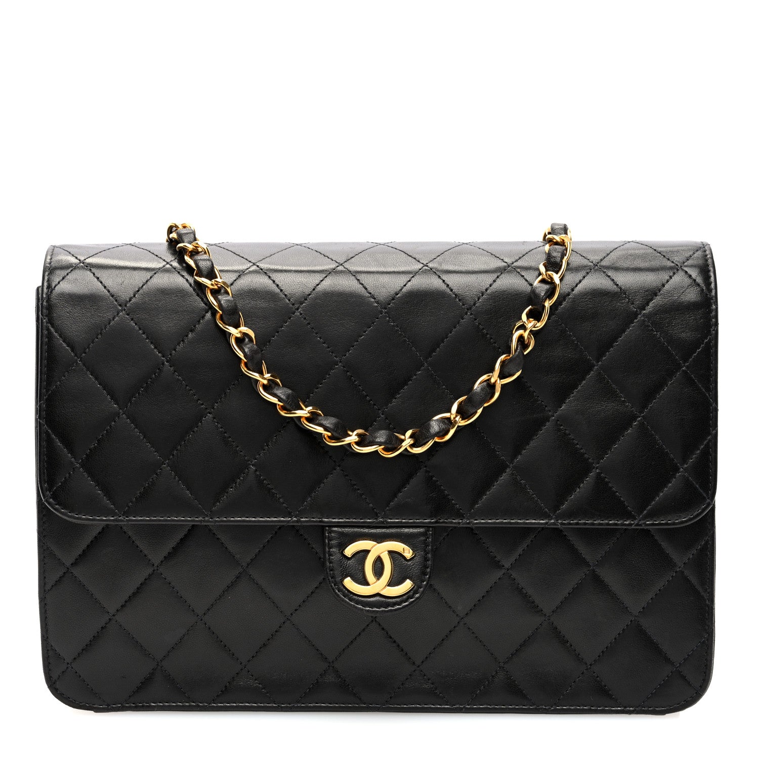 Chanel Lambskin Quilted Medium Single Flap Black 1 of 10
