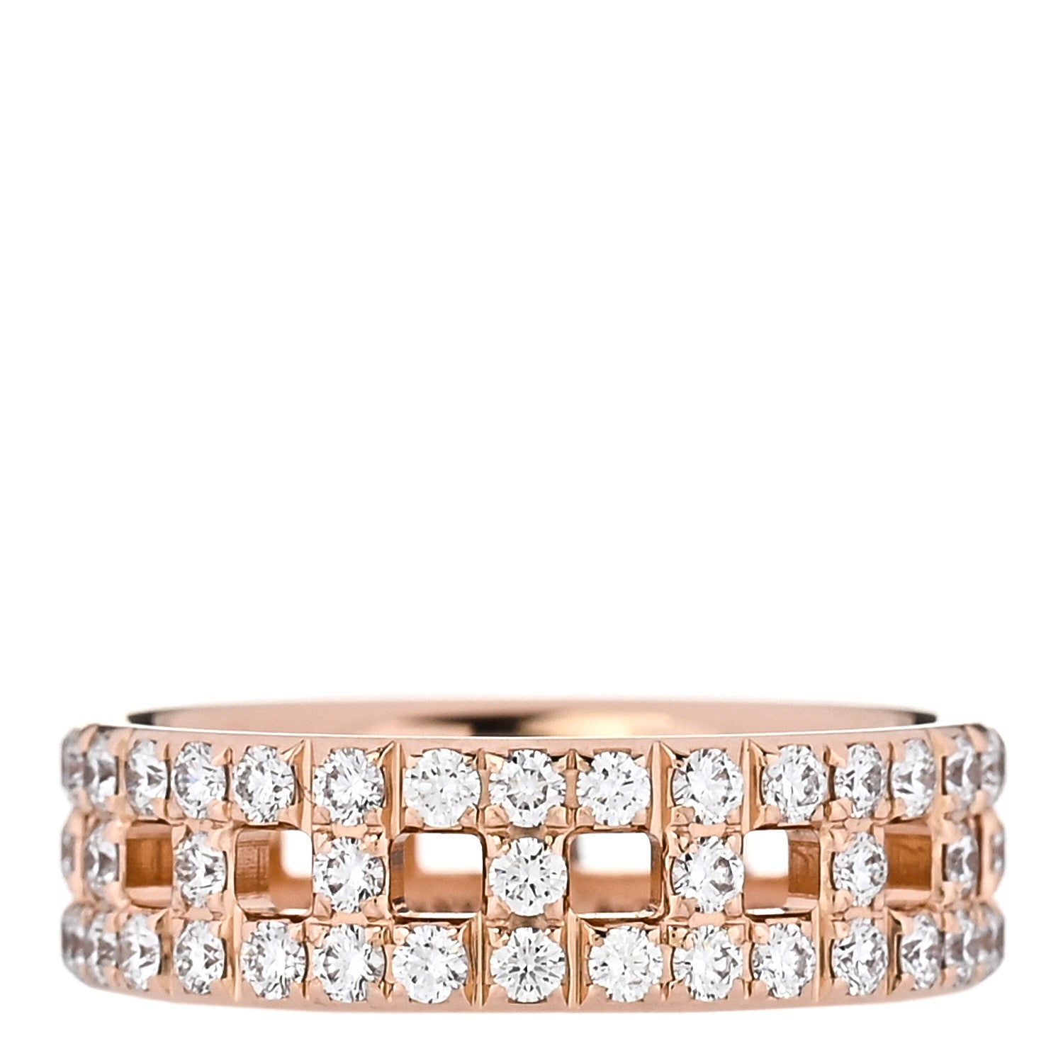 Tiffany 18K Rose Gold Diamond T True Wide Ring 51 5.75 1 of 5