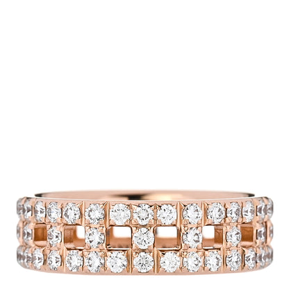 Tiffany 18K Rose Gold Diamond T True Wide Ring 51 5.75 1 of 5