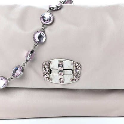 Miu Miu Nappa Crystal Flap Clutch Pomice 7 of 9