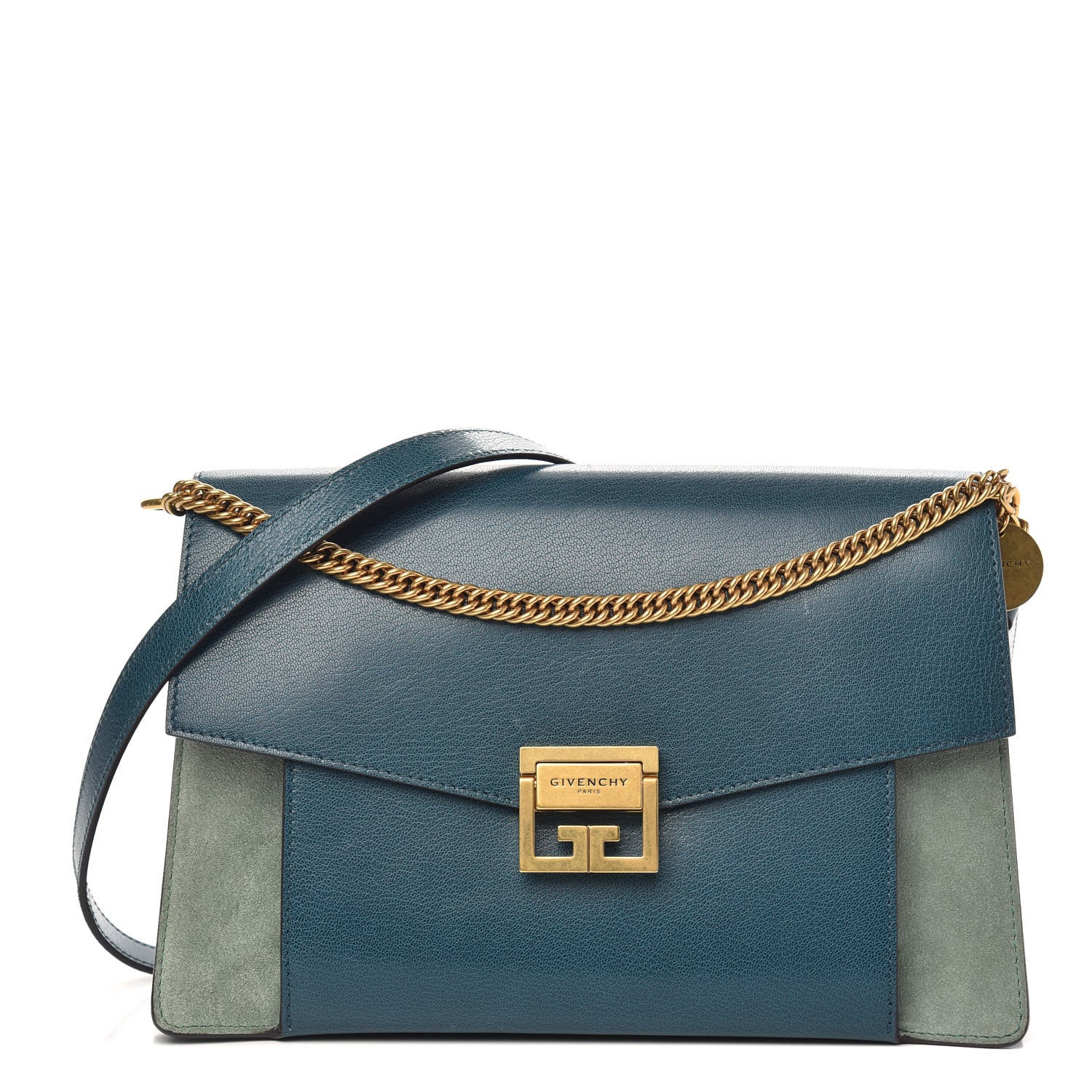 Givenchy Goatskin Medium GV3 Shoulder Bag Blue Pistachio 1 of 9